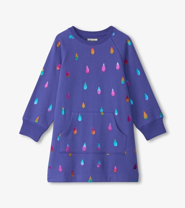 Hatley Rainbow Raindrops Sweatshirt Dress