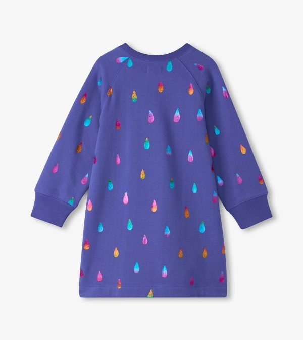 Hatley Rainbow Raindrops Sweatshirt Dress - Image 2