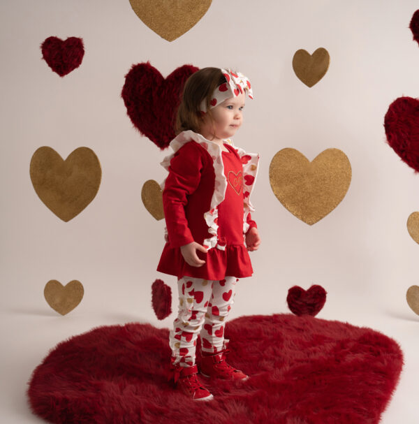 Little A holly heart print legging set
