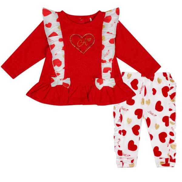 Little A By A Dee - Holly heart print leggings set - Image 2