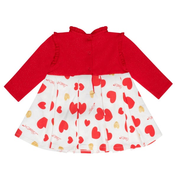 Little A By A Dee -  Harlow heart print dress and diamante tights set - Image 3