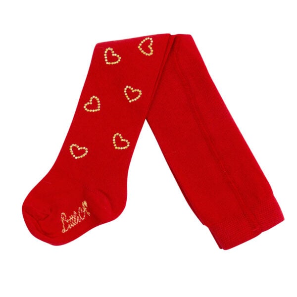 Little A By A Dee -  Harlow heart print dress and diamante tights set - Image 4