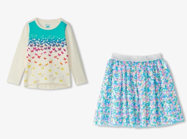 Hatley Sequins Tulle Skirt and Falling Butterflies Top