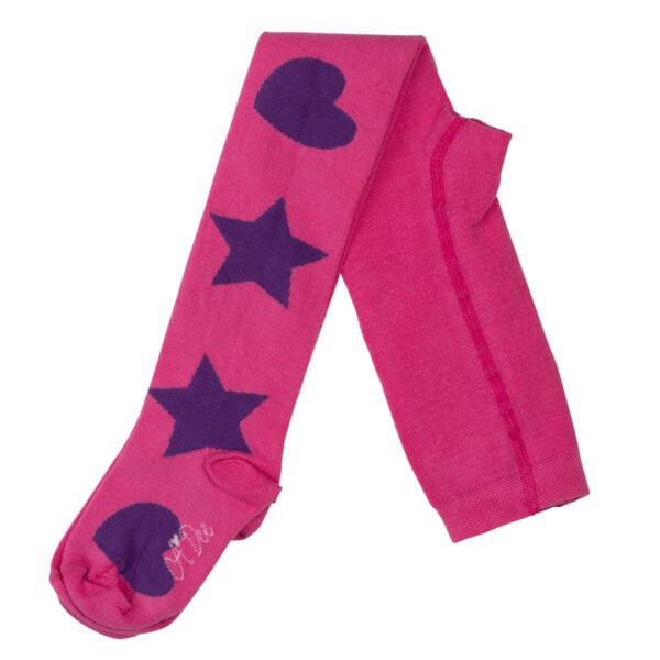 ADee Hot Pink Tamara Hearts and Stars print tights