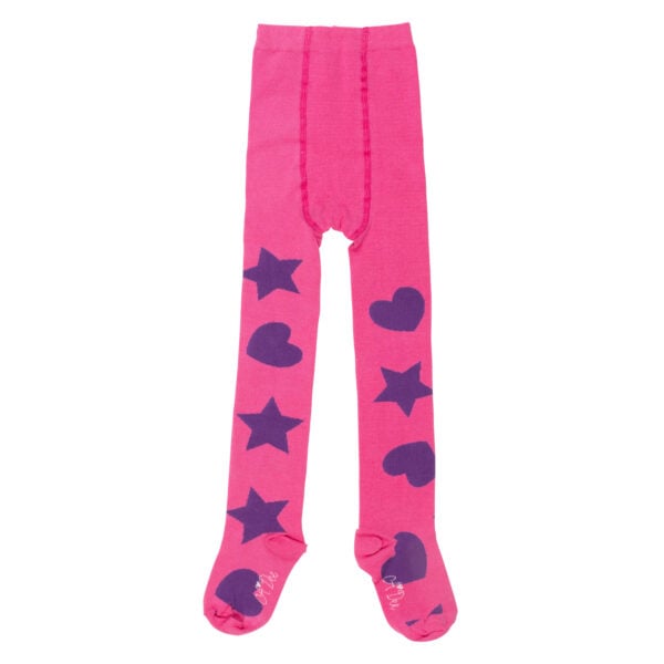 ADee Hot Pink Tamara Hearts and Stars print tights - Image 2