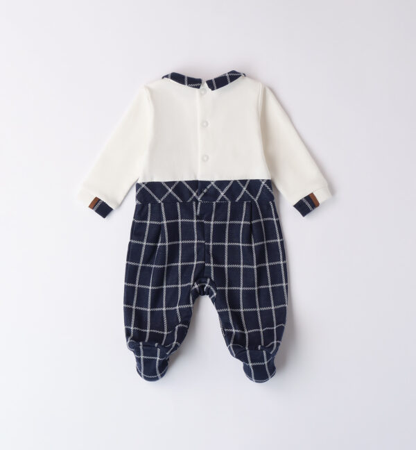 Minibanda Navy and White All in One Babygrow - Image 2