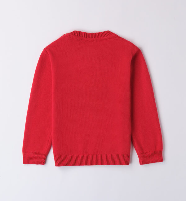 IDO Red Cotton Knit Sweater - Image 3