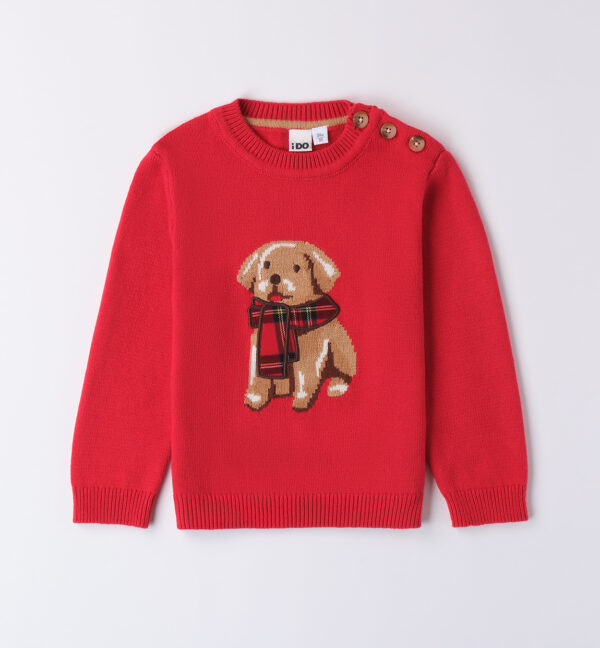 IDO red cotton knit jumper