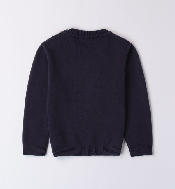 IDO Navy Cotton Knit Sweater - Image 2