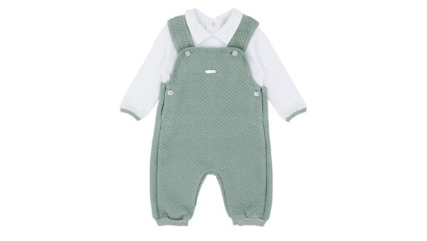 blues baby green dungaree set