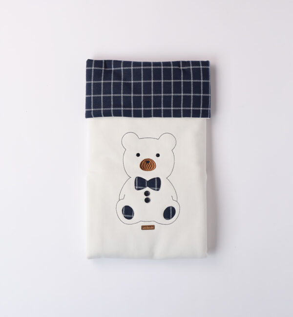 Minibanda teddy blanket, navy and white