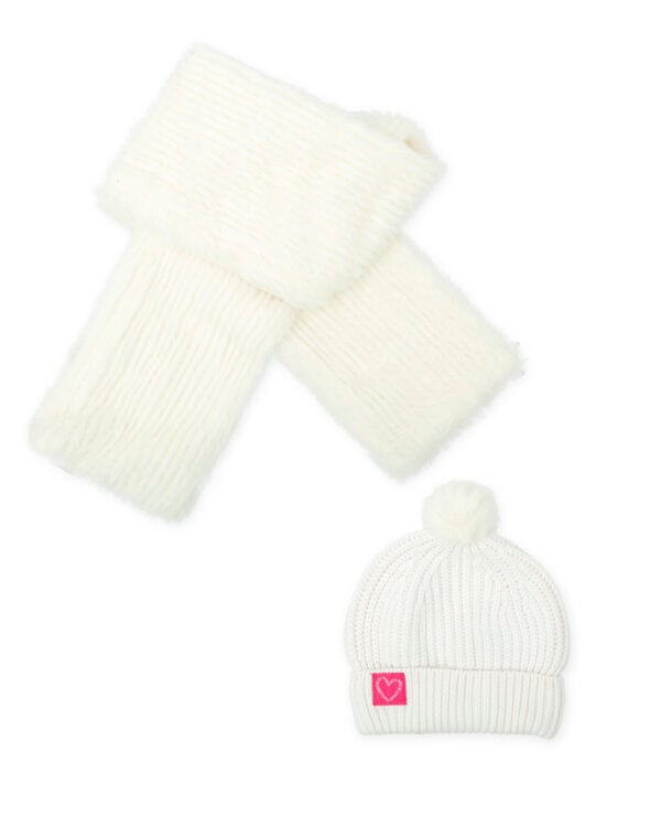 Agatha Ruiz De La Prada Ivory Knitted Hat & Scarf Set