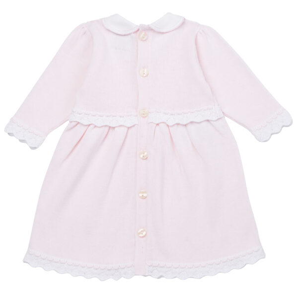 Emile et Rose Heather Pink Knit Baby Girls Dress and Tights - Image 3