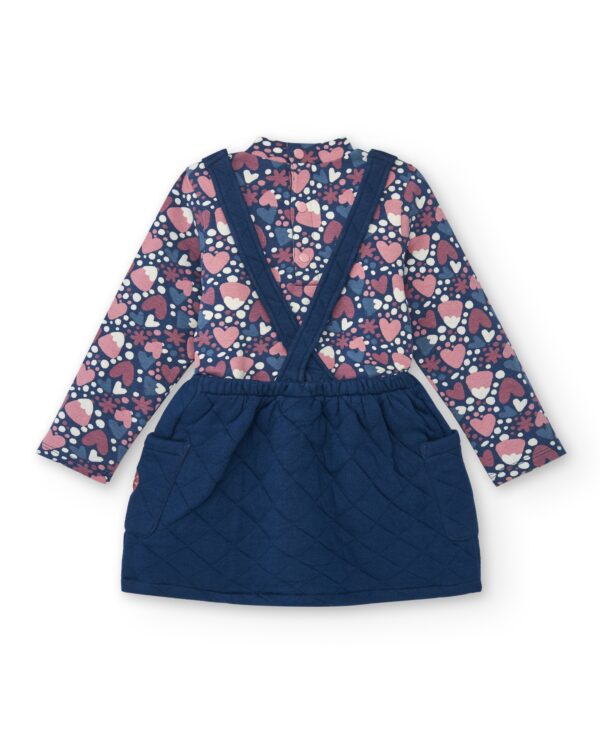 TucTuc Quilted Navy Pinafore Dress - Image 2