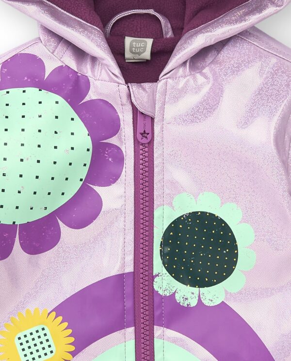 TucTuc Purple raincoat with rainbow hood - Image 3