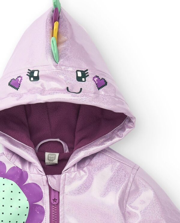 TucTuc Purple raincoat with rainbow hood - Image 4
