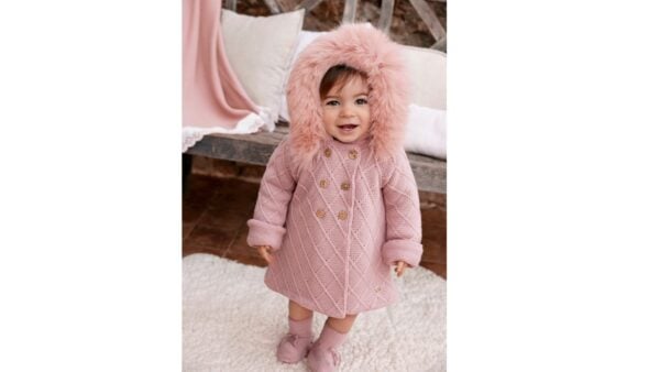 Juliana pink knit coat with hood