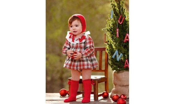 Juliana red check dress and bloomers