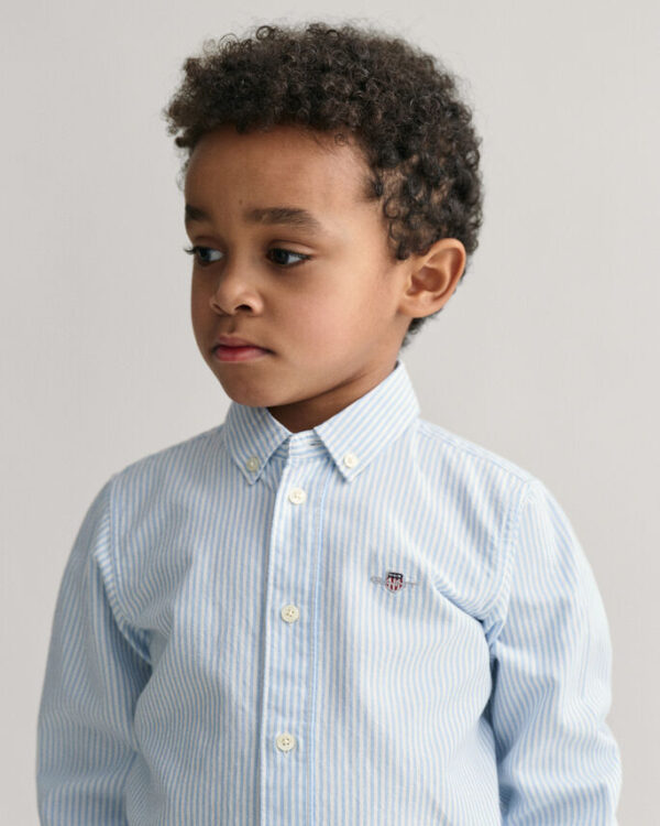 Gant Striped Oxford Shirt - Capri Blue - Image 3