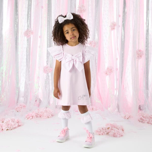 A dee Cali Sweat dress with large bow detail
