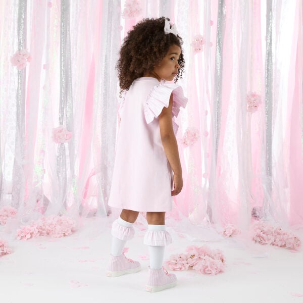 A Dee Cali Sweat Dress with Large Bow - Pink Blossom - Image 2