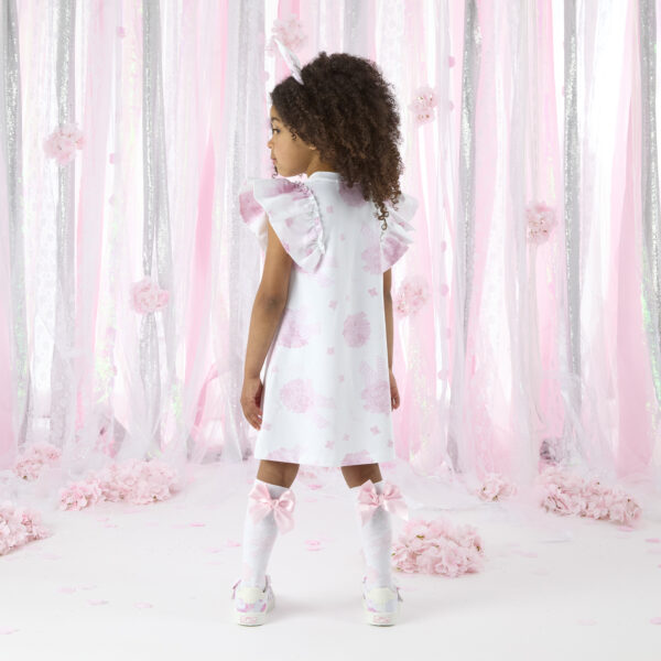 A Dee Cali Sweat Dress with Large Bow - Bright White - Image 2