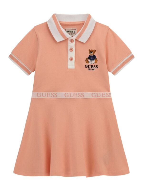 Guess Junior Girls Pink Cotton Piqué Dress