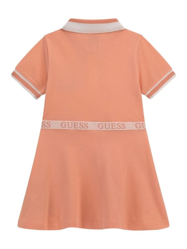 Guess Junior Girls Pink Cotton Piqué Dress - Image 2
