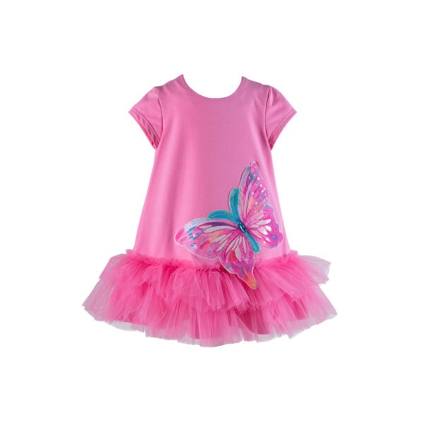 Daga Pink Paradise Butterfly Tulle Hem Dress - Image 2