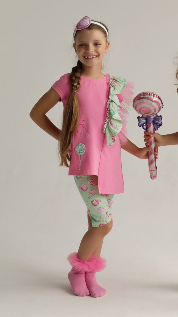 Daga More Sugar Pink Tunic & Capri Leggings Set