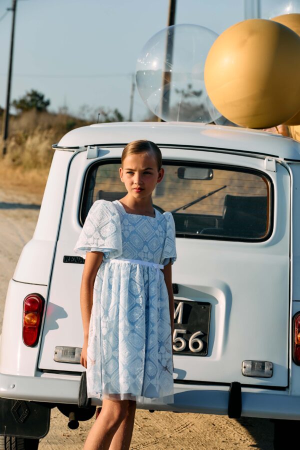 Patachou Blue Chiffon Dress - Image 2