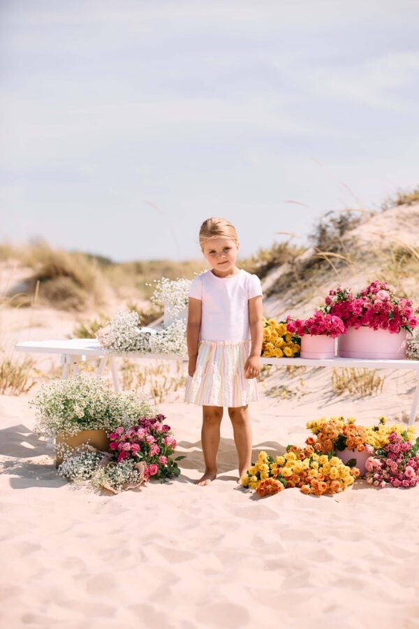 patachou pink stripe cotton dress