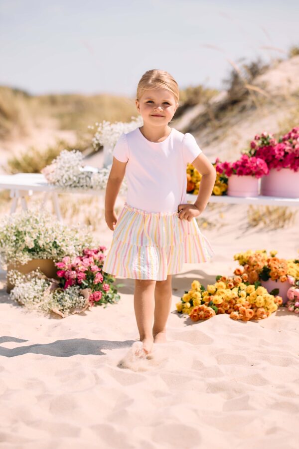 patachou pink stripe cotton dress