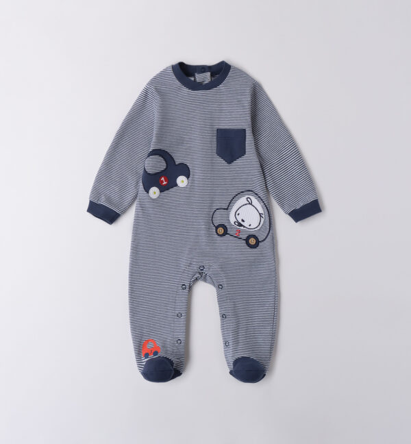IDO Stripped Car All in One Babygrow