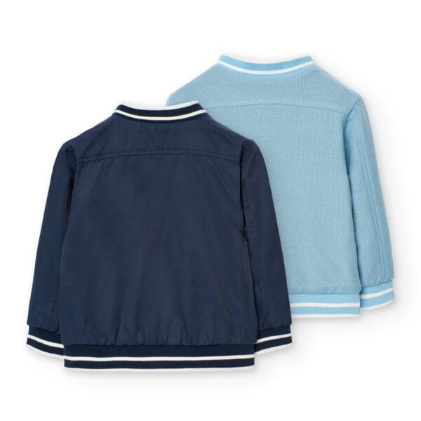 Boboli Navy and Blue Reversible Jacket - Image 2