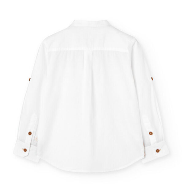 Boboli White Grandad Collar Shirt - Image 2