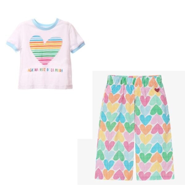 agatha ruiz de la prada heart print trouser set