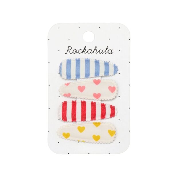 Rockahula vintage rainbow fabric clip set