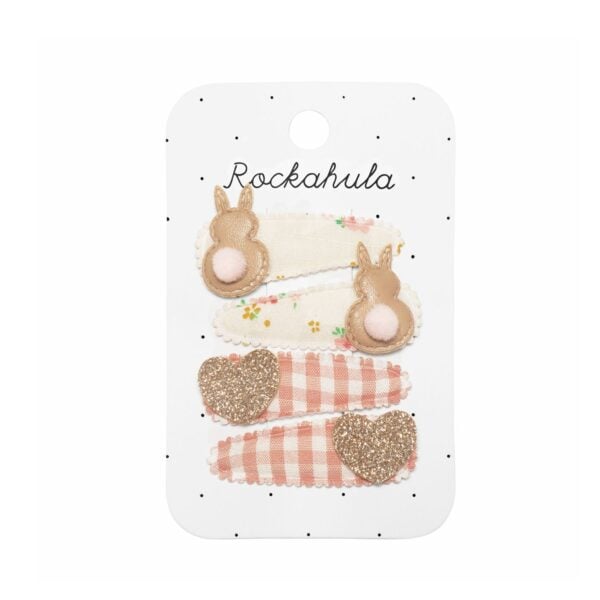 rockahula Tiny Blossom Bunny Fabric Clip Set