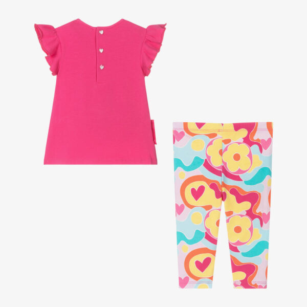 Agatha Ruiz de La Parada Baby Pink Cotton Leggings Set - Image 3