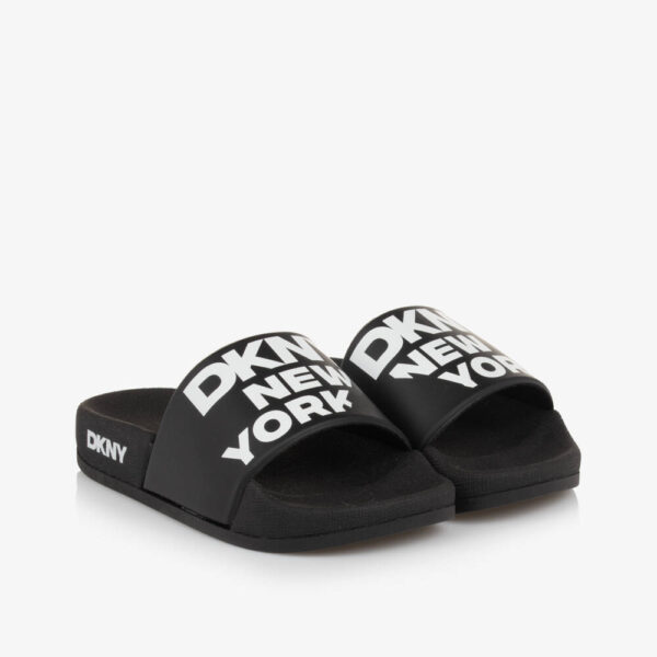 DKNY Black & White Branded Sliders
