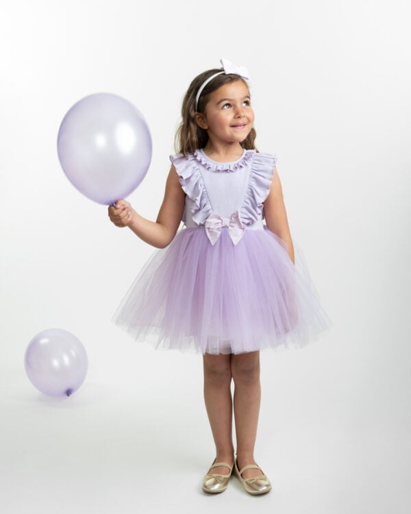 Caramelo  Purple Jersey Dress & Headband Set - Image 2