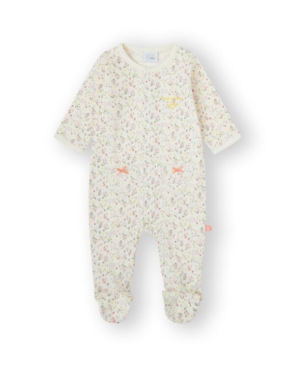 Yatsi floral all in one babygrow with buttons down the front