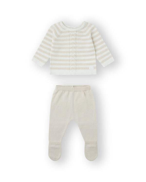 yatsi beige knit trouser set
