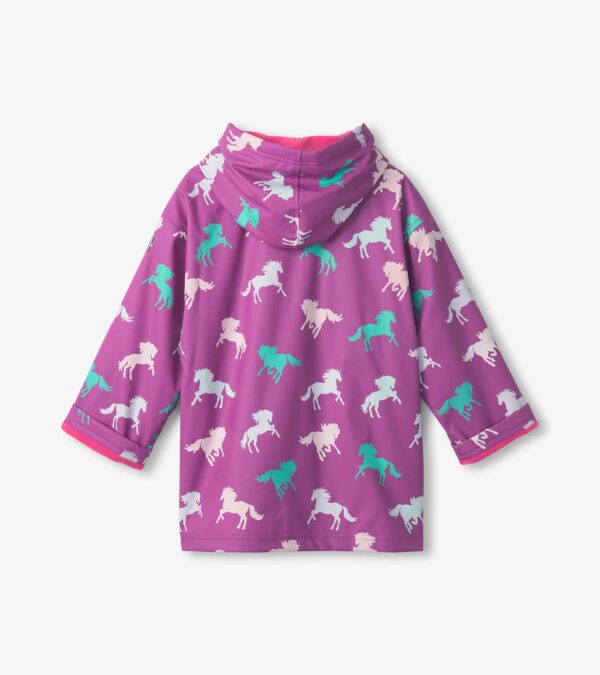 Hatley Leaping Horses Zip Up Rain Jacket - Colour Changing - Image 3