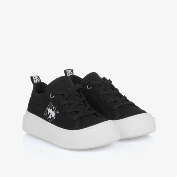 dkny-girls-black-canvas-trainers