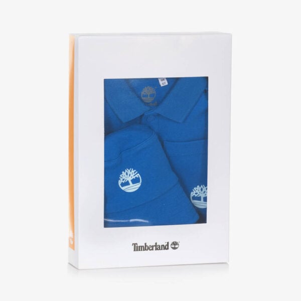 Timberland Baby Blue Cotton Babysuit Set - Image 3