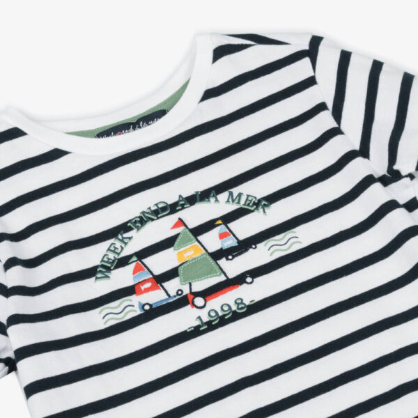 Weekend a La Mer Green Cotton Breton Stripe Shorts Set - Image 3
