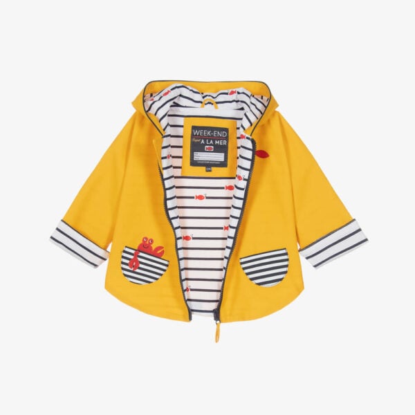Weekend a La Mer Yellow Hooded Baby Rain Cape - Image 2