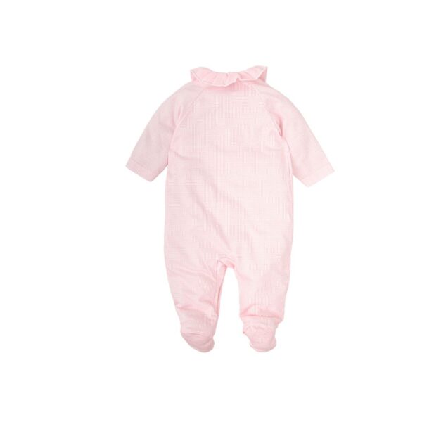 Babidu Pink Gingham All in One Babygrow - Image 2